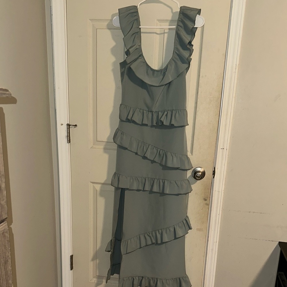Show Me Your MuMu Blue Ruffled Tiered Sundress - Picture 3 of 6